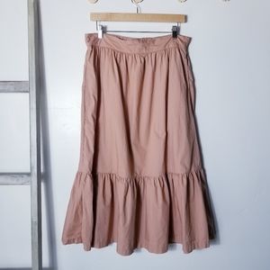 A NEW DAY LONG PINKISH PEACH SKIRT WITH RUFFLED BOTTOM SIZE LARGE